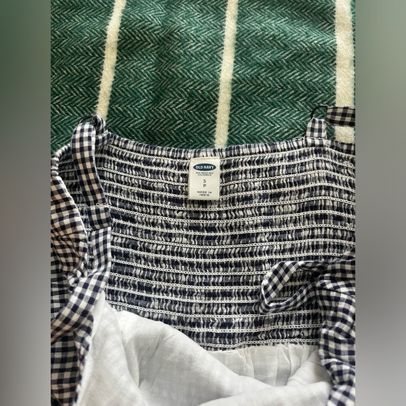 Old Navy Sleeveless Spaghetti Strap Blue and White Gingham Mini Sundress Size S - Picture 6 of 8